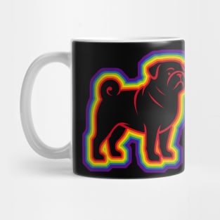 LGBTQ+ rainbow Pug dog silhouette Mug